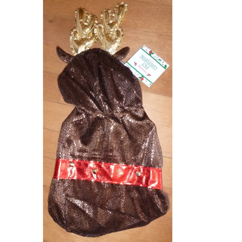 DOG COSTUME Christmas REINDEER Dress Up Size Small 10"-13" Grinch stole NWT